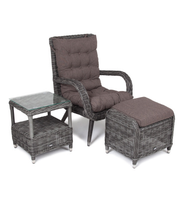 "Толедо" лаунж-зона из искусственного ротанга, цвет графит