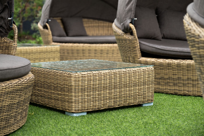 "Лунго" журнальный столик плетеный, цвет соломенный