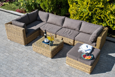 "Лунго" журнальный столик плетеный (гиацинт), цвет соломенный