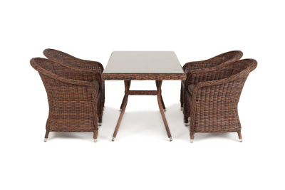 "Латте–140 R" обеденная группа плетеная, цвет коричневый
