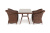 "Латте–140 R" обеденная группа плетеная, цвет коричневый